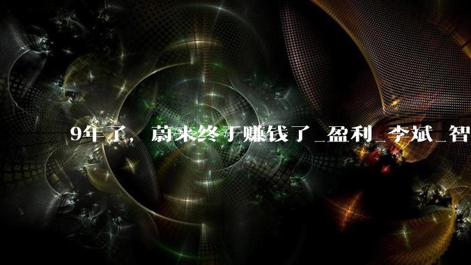 9年了，蔚来终于赚钱了_盈利_李斌_智驾